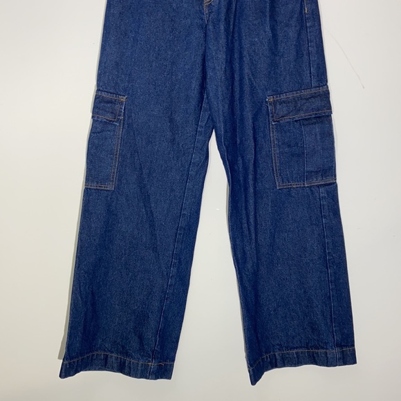 J Galt Brandy Melville Wide Leg Cargo Denim Jeans - Picture 5 of 10